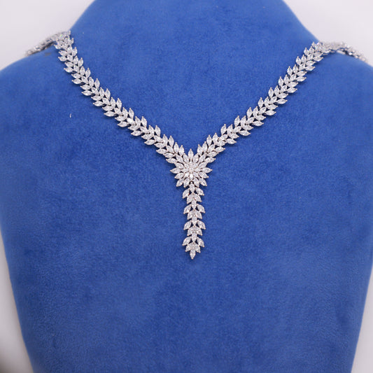 Collana zirconi a foglia