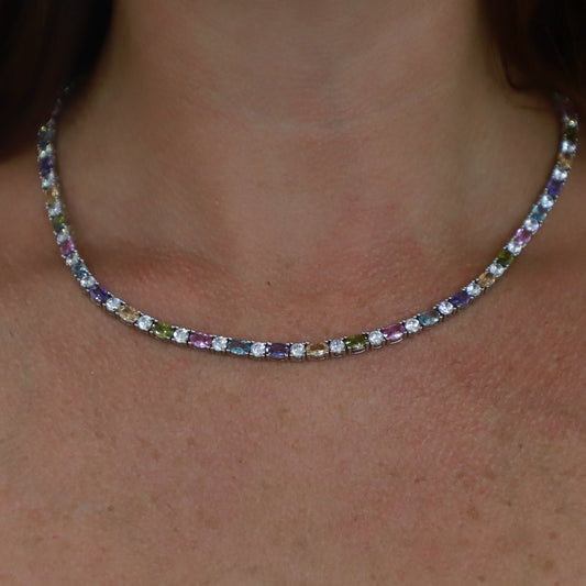 Collana tennis multicolor