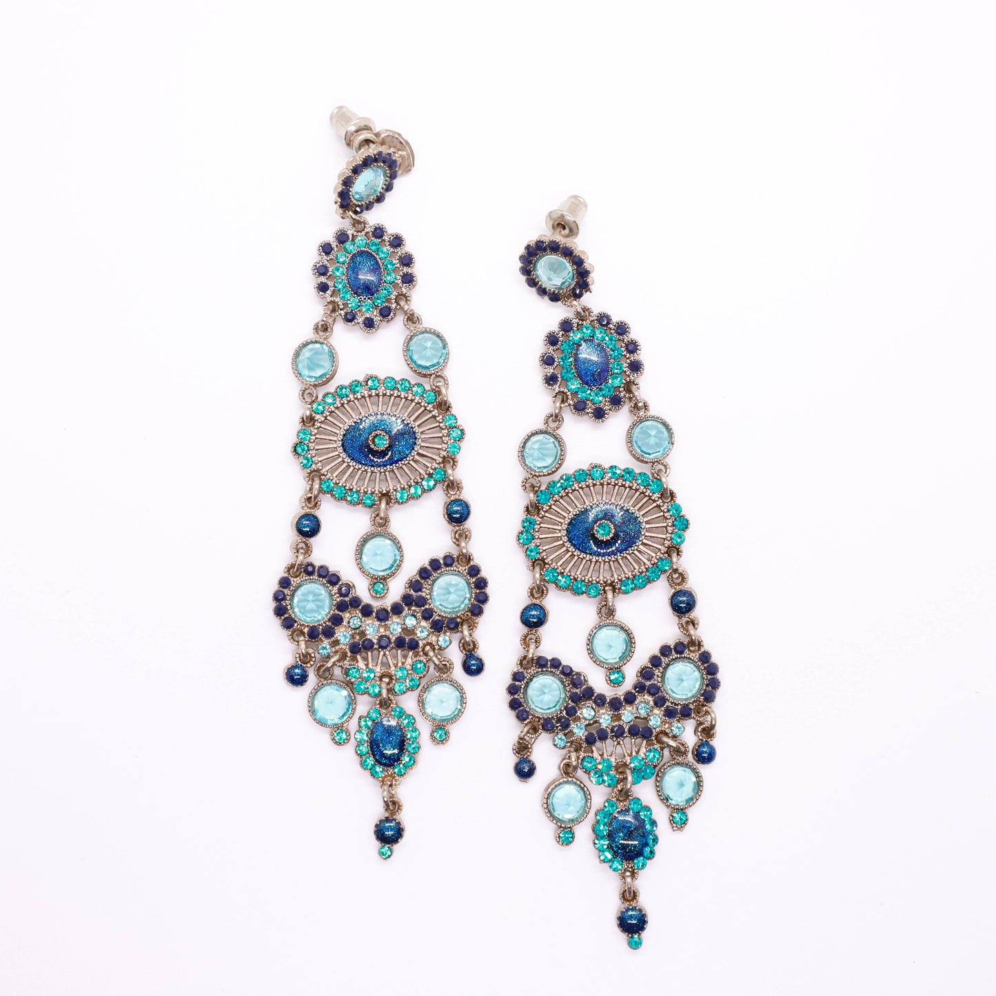 Orecchini smalto blu/ottanio