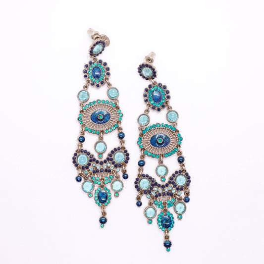 Orecchini smalto blu/ottanio
